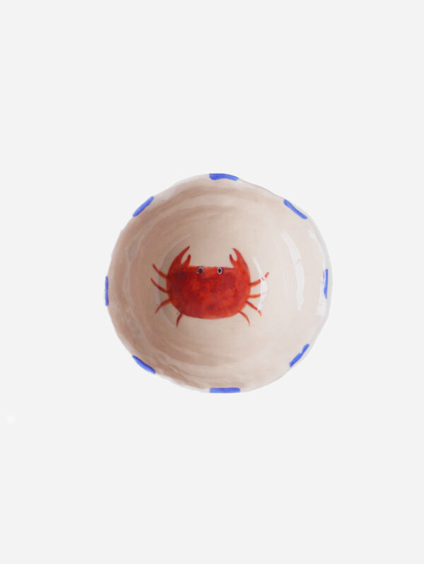 Hand-painted Bowl - Crab - 6.4"