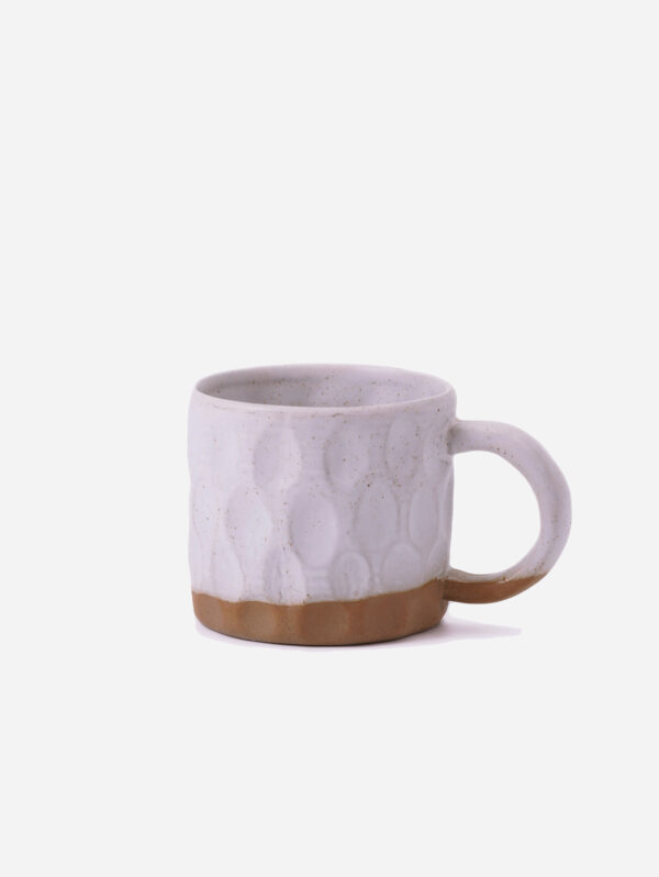 Handcrafted Ceramic Mug with Scalloped Pattern