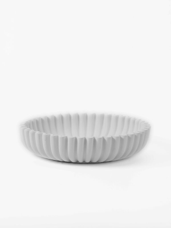 White Ceramic Scallop Bowl - 11.81"